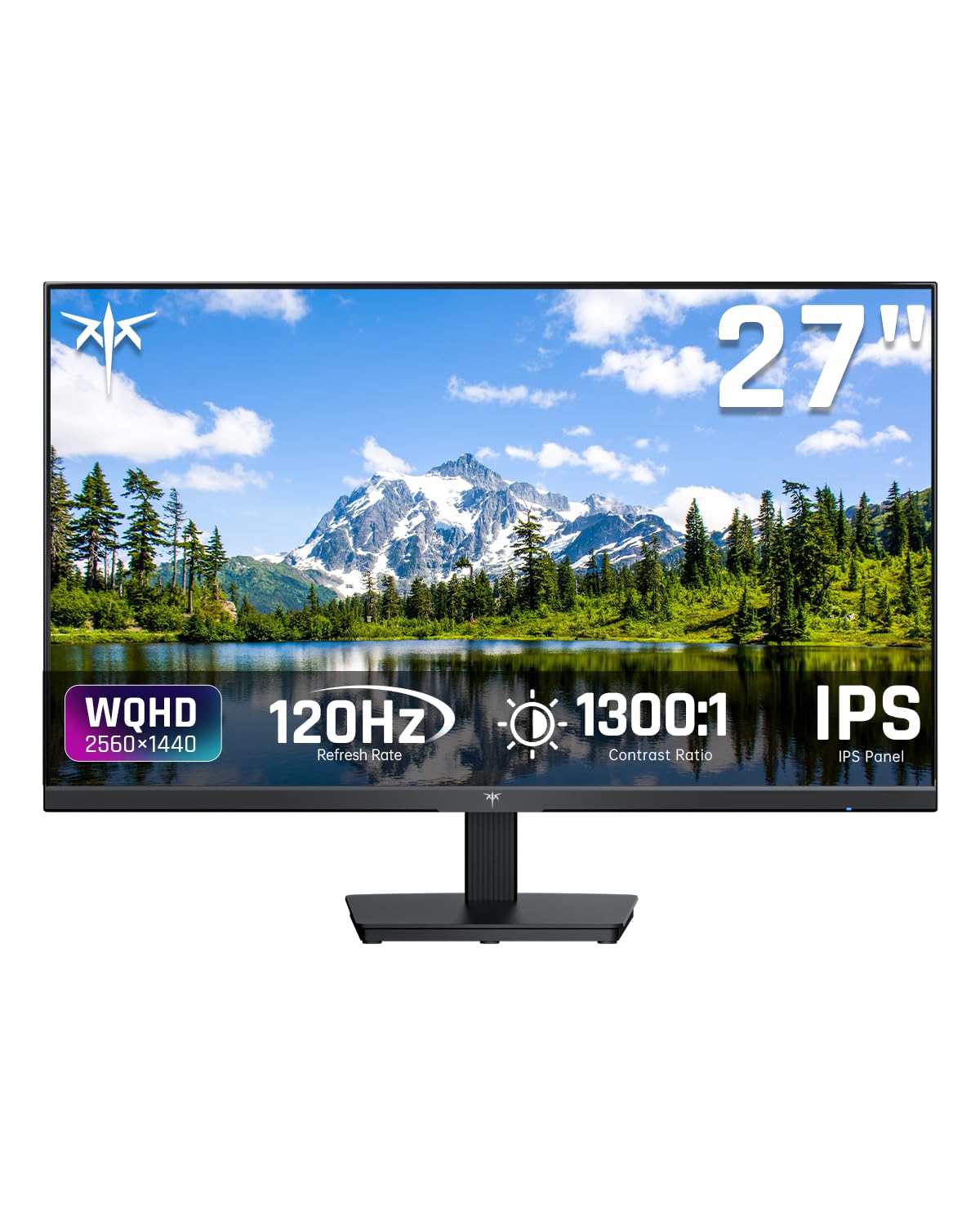 KTC - Monitor de computadora de 27" - Pantalla QHD (2560 x 1440), hasta 120Hz, panel IPS, 123% sRGB, HDMI 2.0 x 2 y DP 1.4 x1, sincronización adaptativa, pantalla amigable para los ojos, monitores de