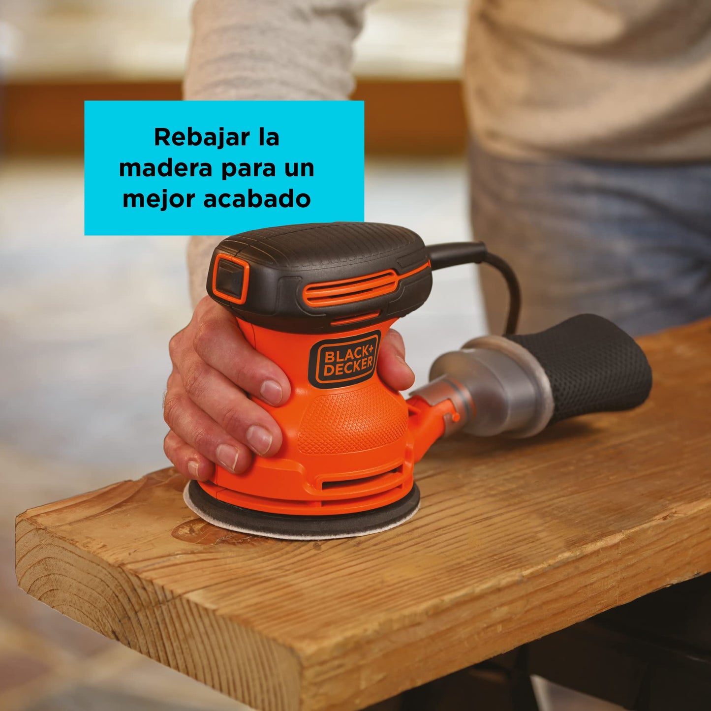 BLACK+DECKER Lijadora Orbital Aleatoria de 180W Disco de 5" (BDERO100-B3)