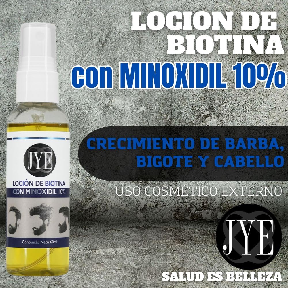 Set de Botellas de Tratamiento para Barba y Cabello JYE Concentrado 10% Biotina Crecimiento y Fortalecimiento Unisex
