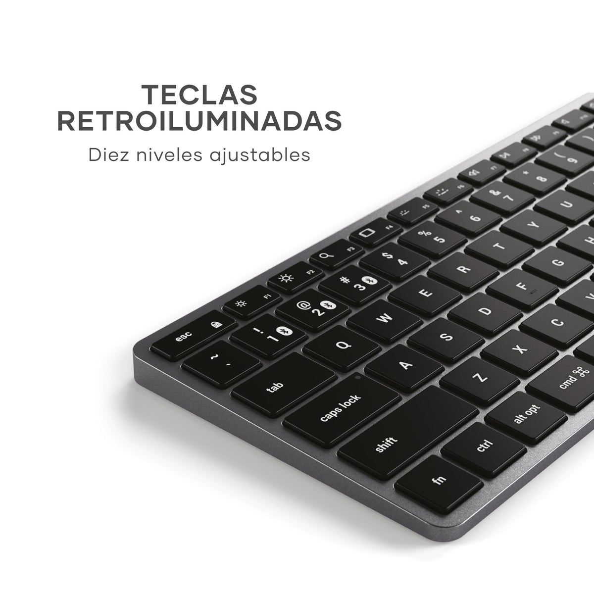 Teclado Bluetooth SATECHI Gris Espacial Retroiluminado Slim X1