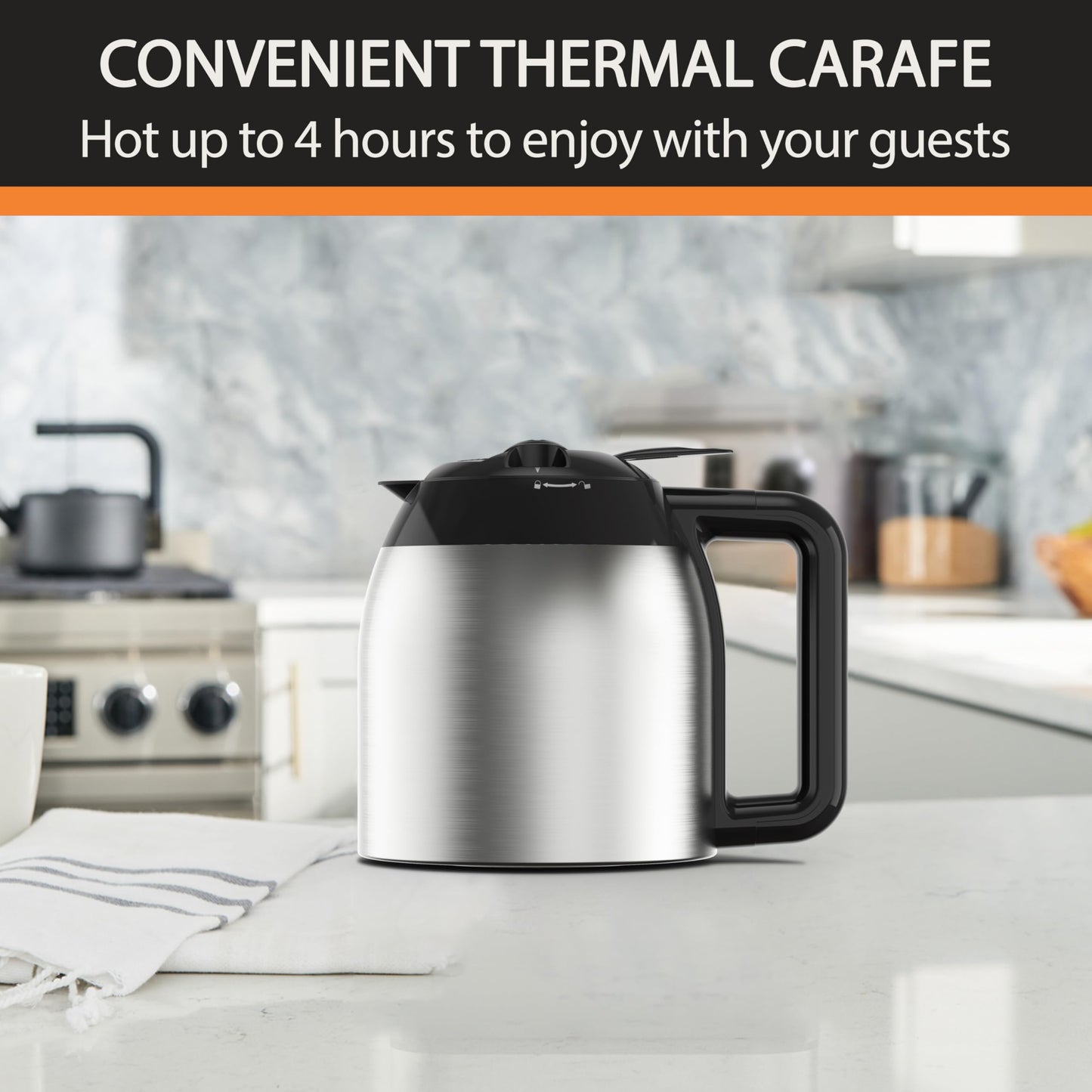 Krups Cafetera de jarra térmica con filtro permanente Simply Brew Thermal, 14 tazas, Programable, KM209D50