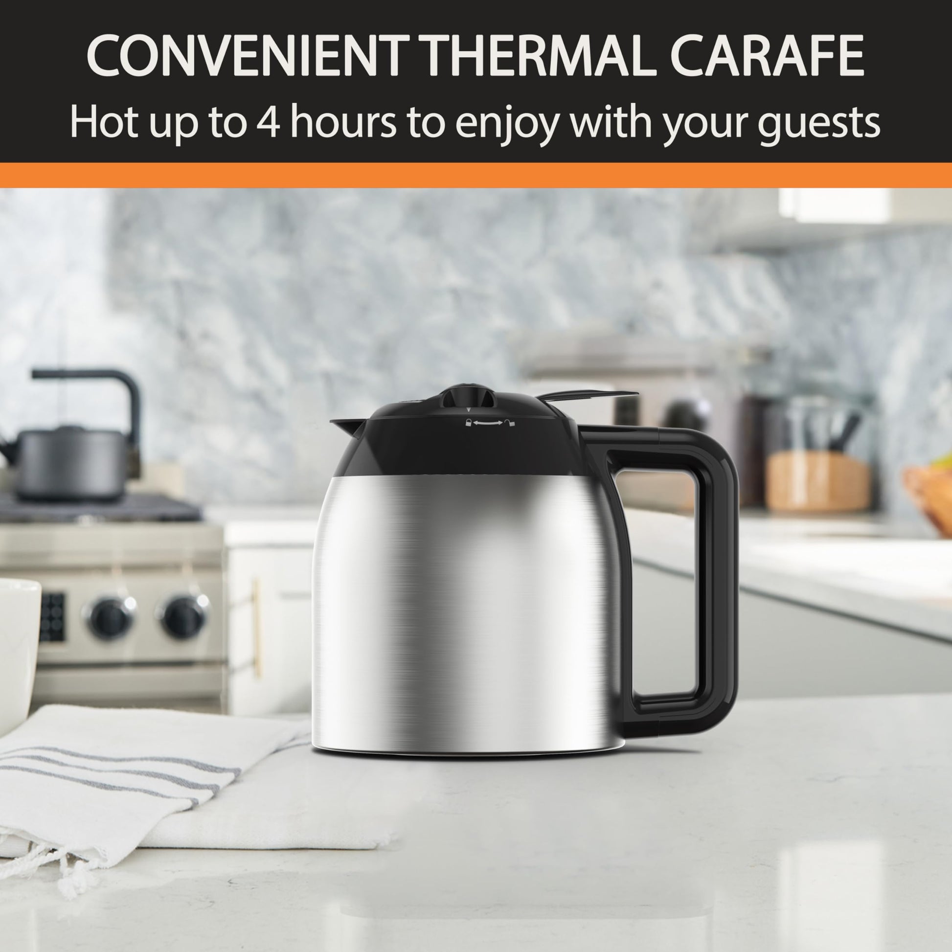 Krups Cafetera de jarra térmica con filtro permanente Simply Brew Thermal, 14 tazas, Programable, KM209D50
