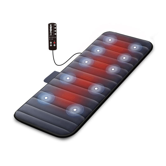 COMFIER Almohadilla De Masaje De Cuerpo Completo Con Calor, Almohadilla Para Silla Con 10 Motores De Vibración Y 2 Almohadillas Térmicas De Terapia Con Apagado Automático, Almohadilla De Col
