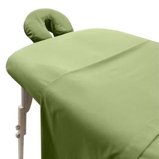 London Linens Soft Microfiber Massage Table Sheets Set 3 Piece Set - Includes Massage Table Cover, Massage Fitted Sheet, and Massage Face Rest Cover (Sage Green)