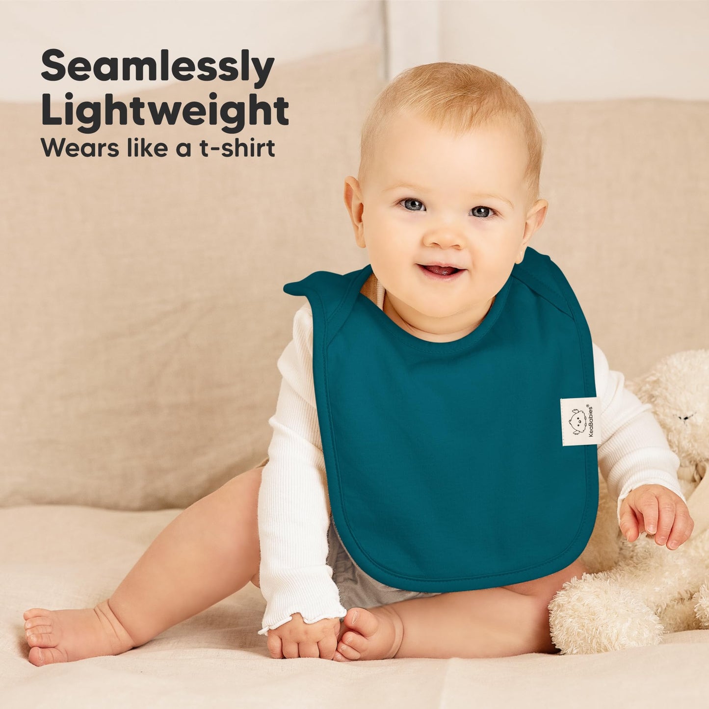 Paquete de 8 baberos para bebé para niños y niñas, baberos sin botones para la dentición babeando bebé niña y niño pequeño, recién nacido, suaves y absorbentes, bonitos colores, gran cobertura del