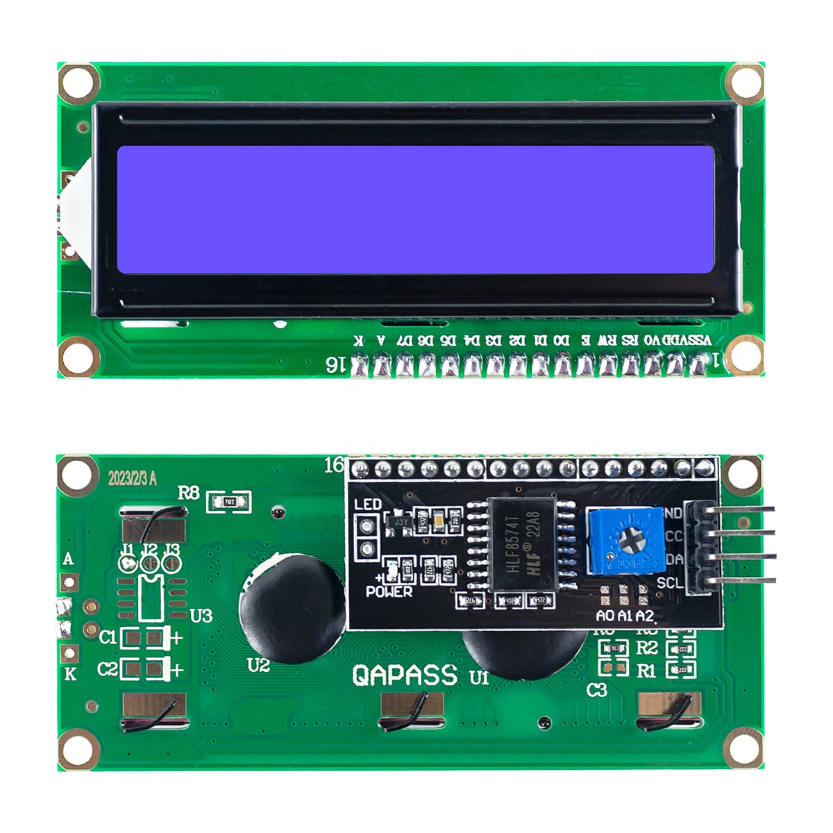 Hosyond - Módulo de visualización LCD I2C IIC 1602 de 16 x 02 para Arduino Raspberry Pi