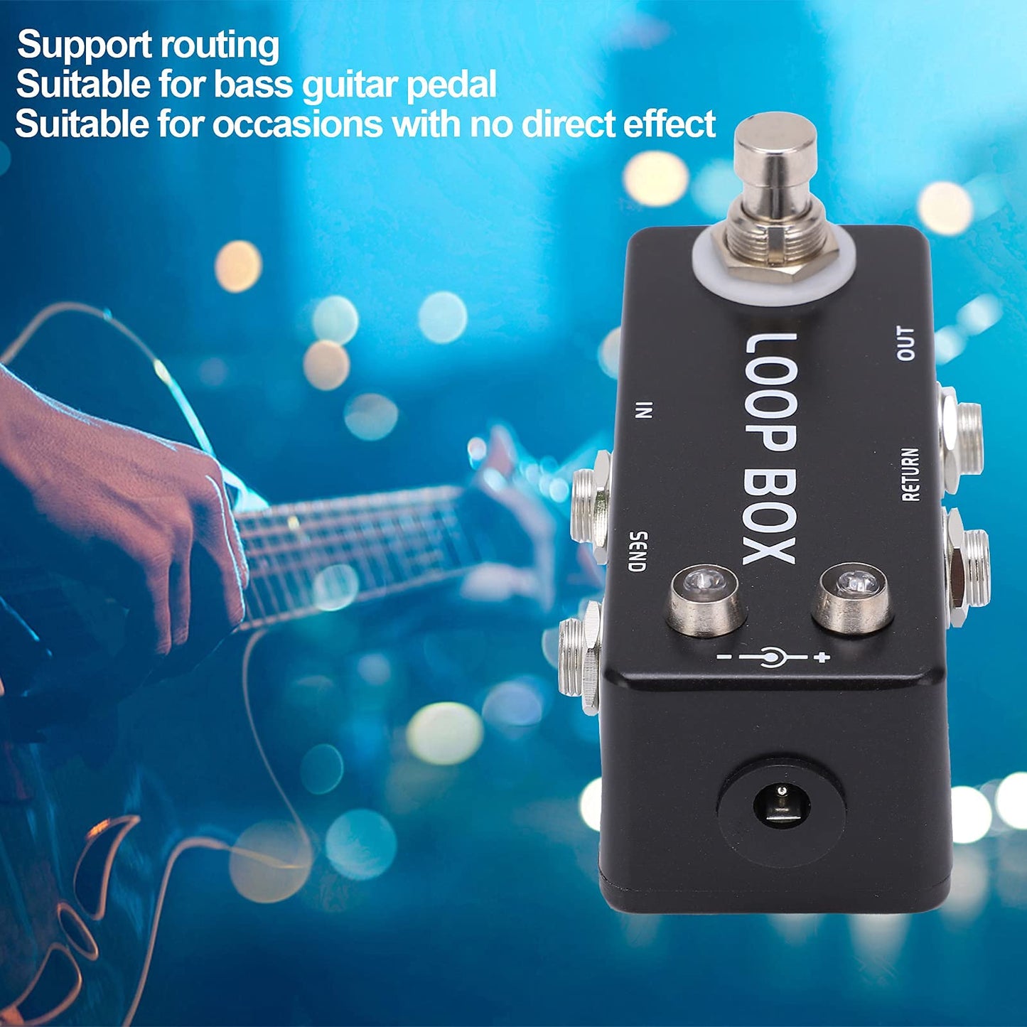 HERCHR Mini Loop Box Pedal De Efectos De Guitarra Amplificador De Guitarra Eléctrica Interruptor De Pie True Bypass Loop Switcher
