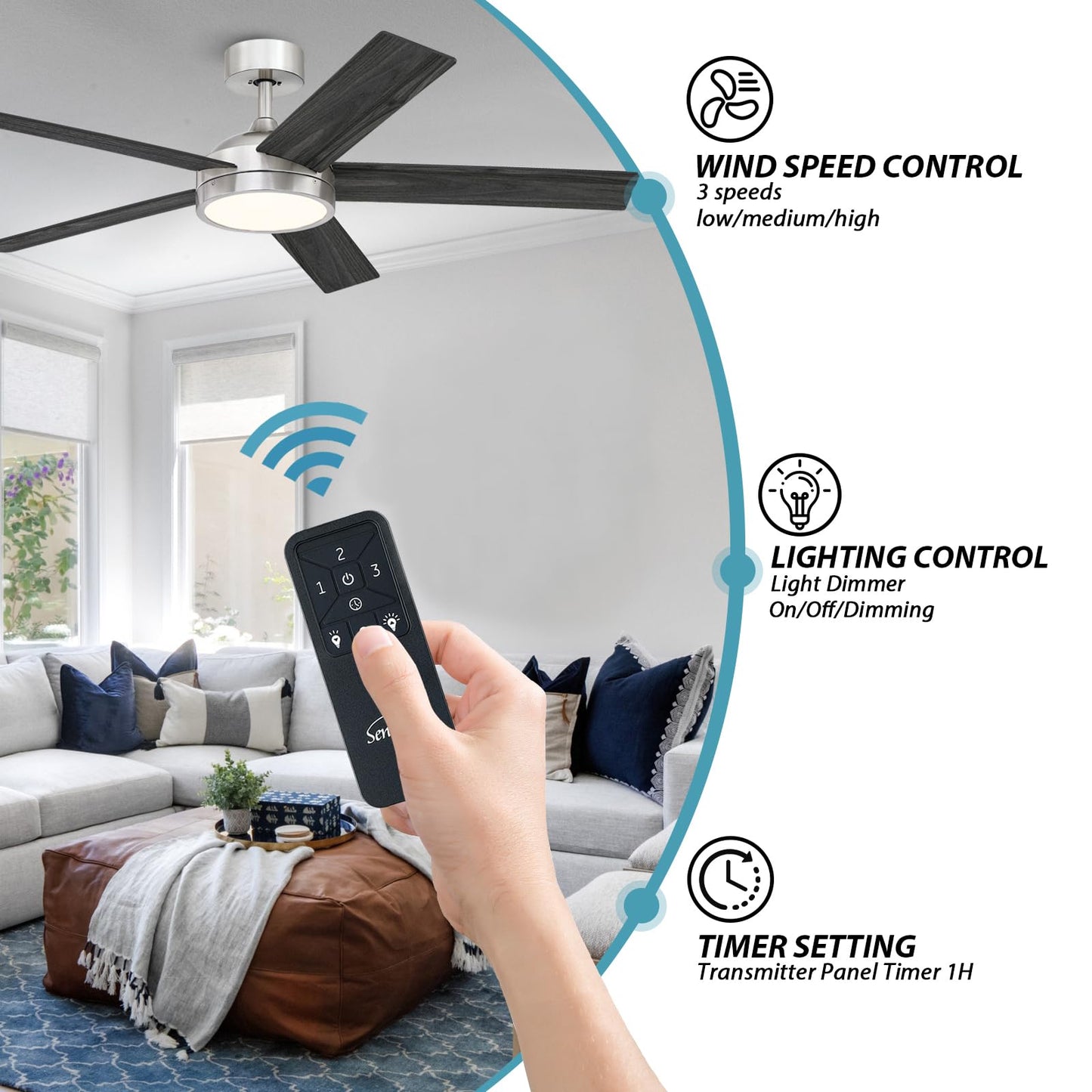 Kit Control Remoto Universal Ventilador Techo Harbor Breeze Hampton Bay Hunter con Regulador Luz de 3 Velocidades
