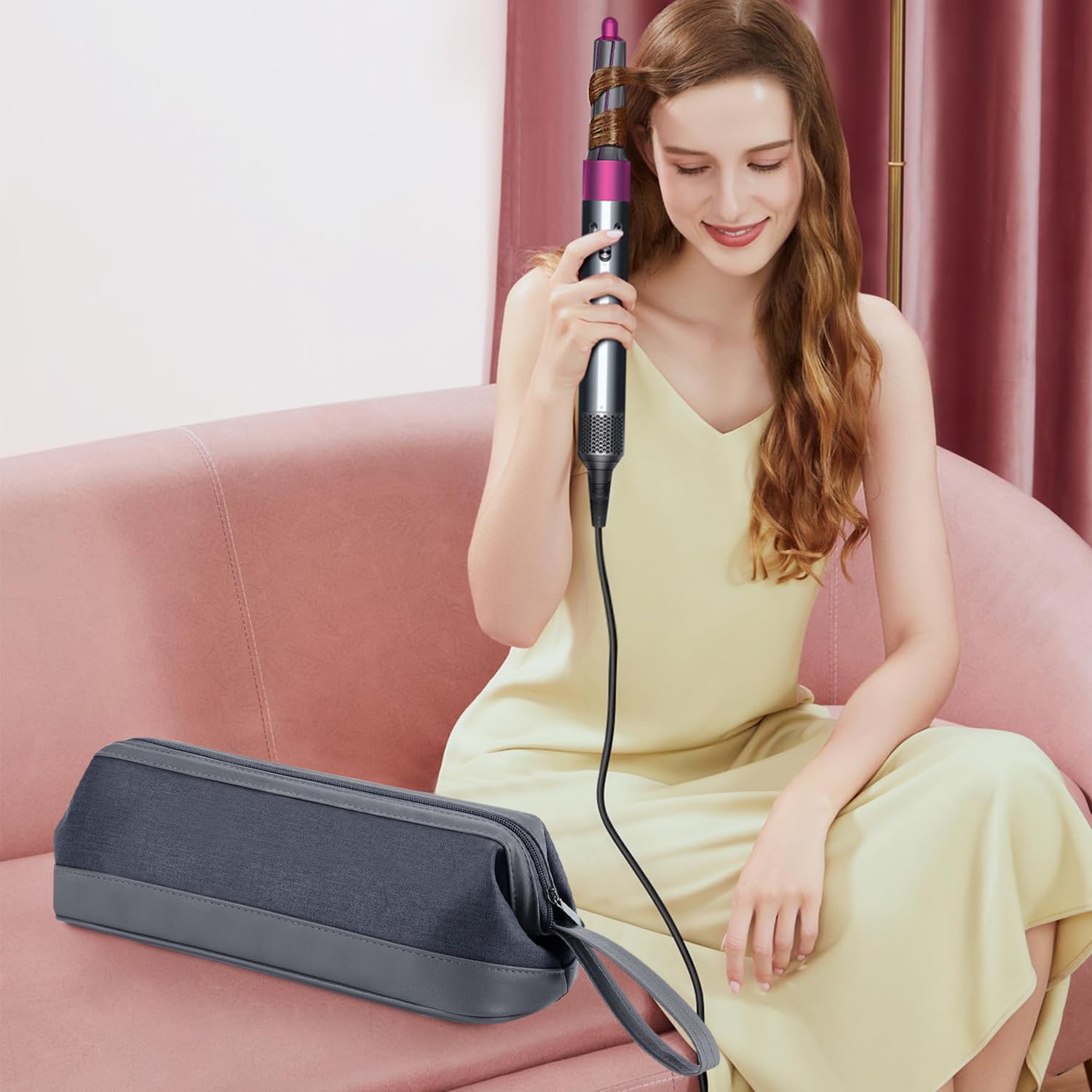 Funda De Viaje,Hair Tools Bolsa De Viaje,Compatible Con Dyson Airwrap/Shark Flexstyle,Adecuado Para Secadores De Pelo, Peines, Planchas De Pelo Y Bolsas De Cosméticos Multifuncionales.