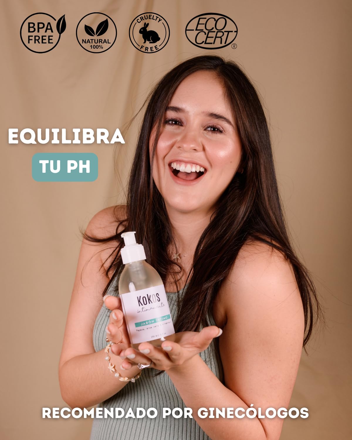 KOKOS | Jabón Íntimo Femenino | Equilibra El PH | 250 Ml