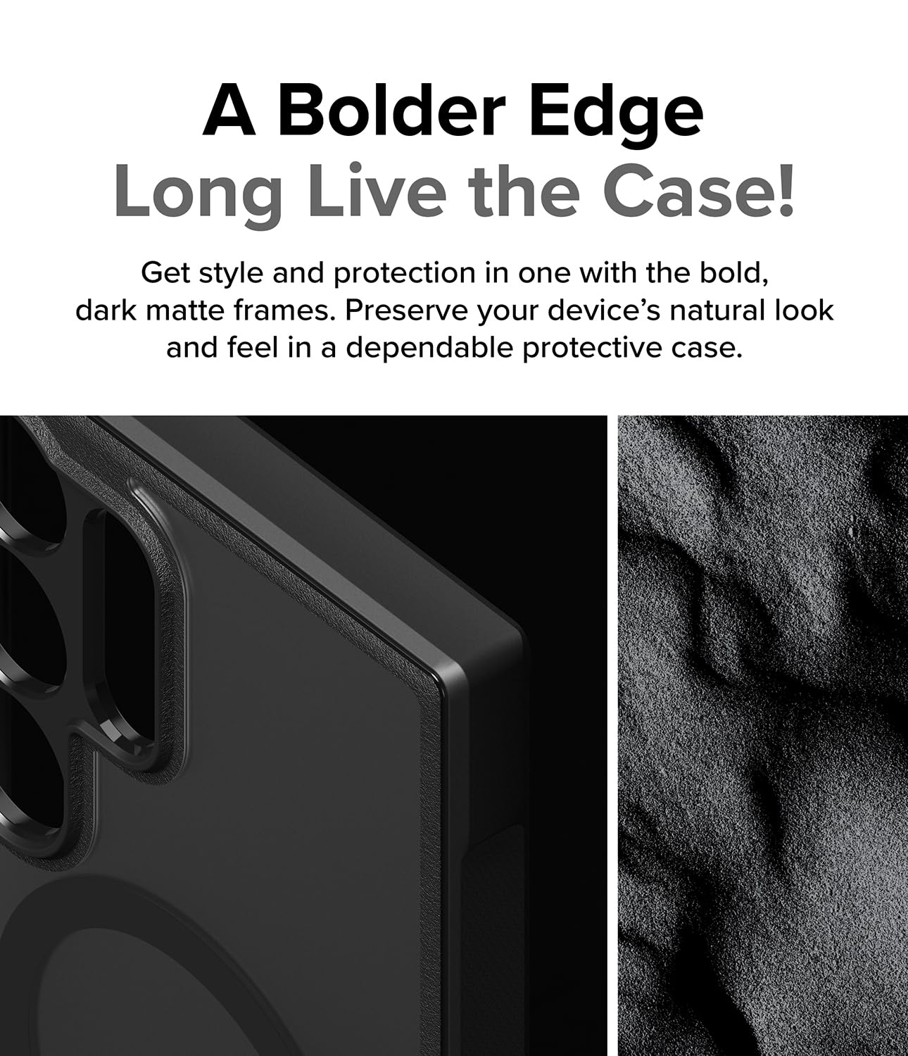 Funda Ringke Fusion Bold Negra Anti-Amarillo Translúcida Mate con Carga Magnética para Samsung Galaxy S24 Ultra