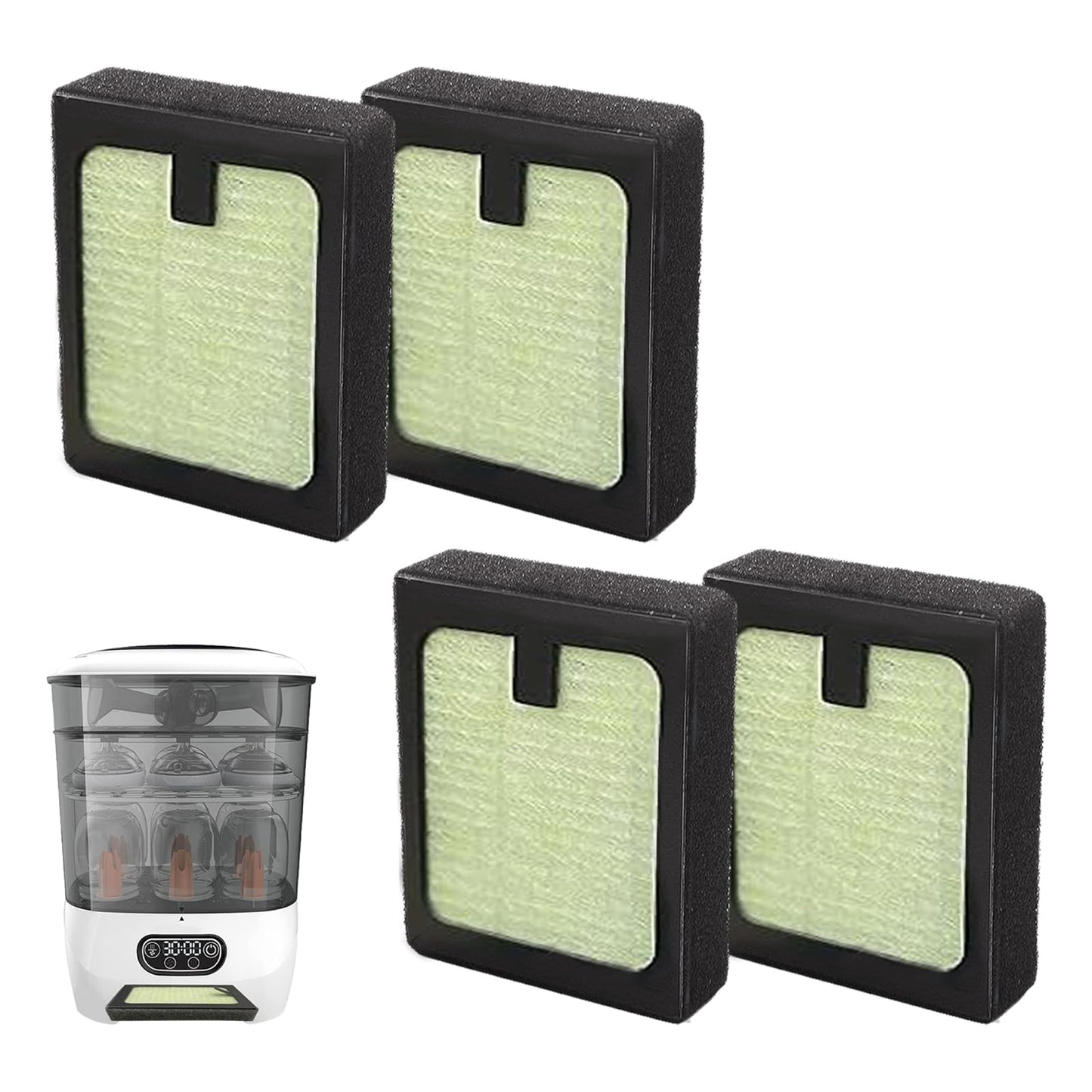HAVANSIDY Reemplazo de filtro HEPA de 4 piezas compatible con el secador de biberones Baby Brezza Advanced y el lavabiberones Baby Brezza Pro