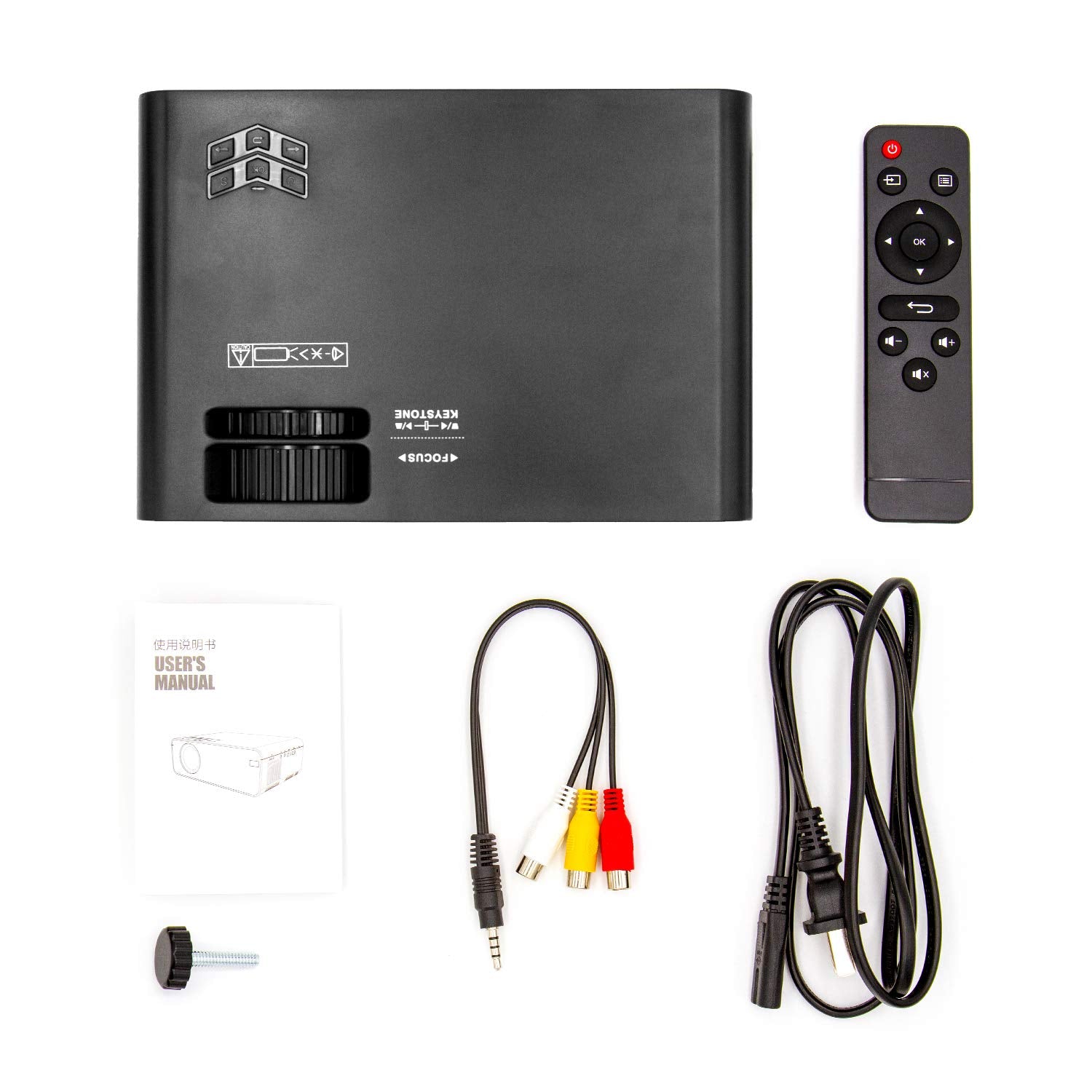 Hertekdo Projector, Full HD 1080p projector Multimedia films projector at Home, HDMI, VGA, USB, AV projectors