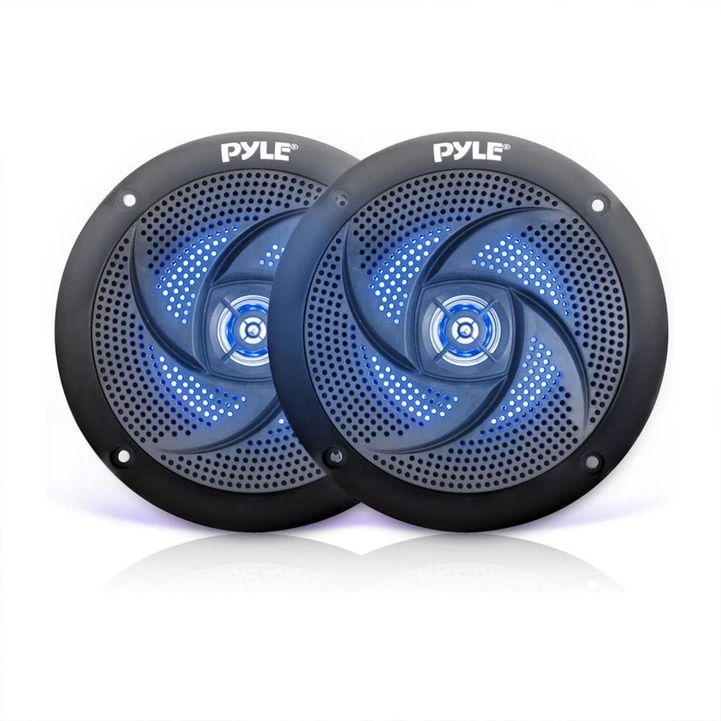 Bocinas Marinas Pyle Negras Resistente al Agua con Luz LED 100 Watts para Exteriores