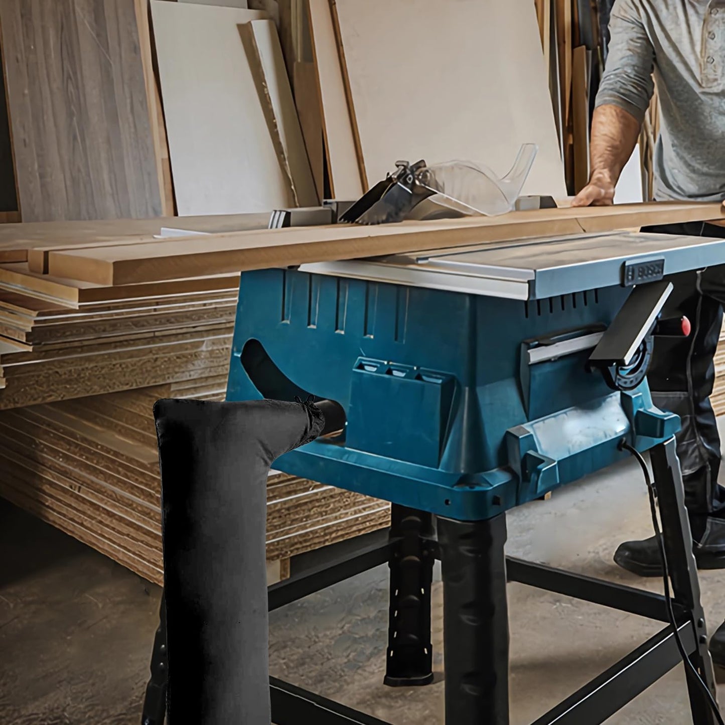 Bolsa colectora de polvo para sierra de mesa compatible con Bosch/Dewalt/Ryobi/Craftsman/RIGID/Metabo/Kobalt/Skilsaw/Delta (Tablas de 10 pulgadas con puerto de polvo de 2.5 pulgadas), 1 paquete