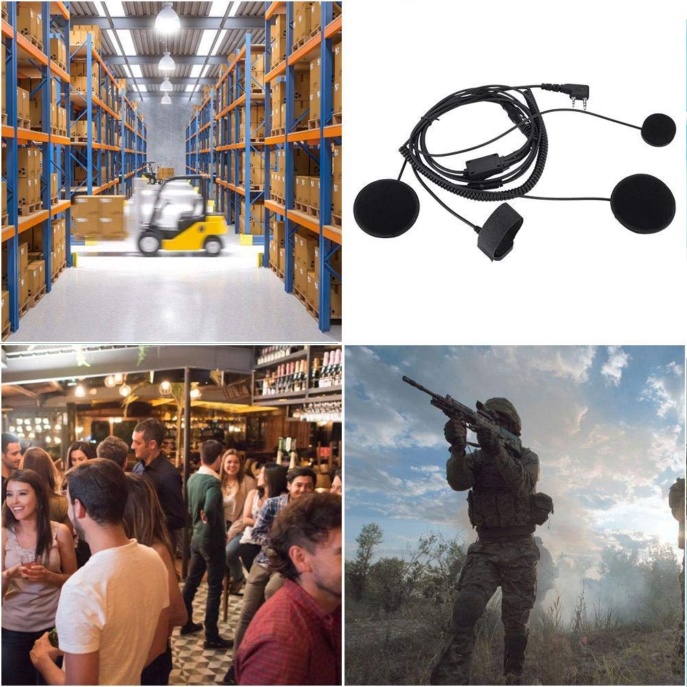 Diyeeni Casco de Motocicleta Intercom Auriculares con micrófono PPT Altavoces Conector K, Auriculares con cancelación de Ruido, compatibles con con con HYT Walkie Talkie