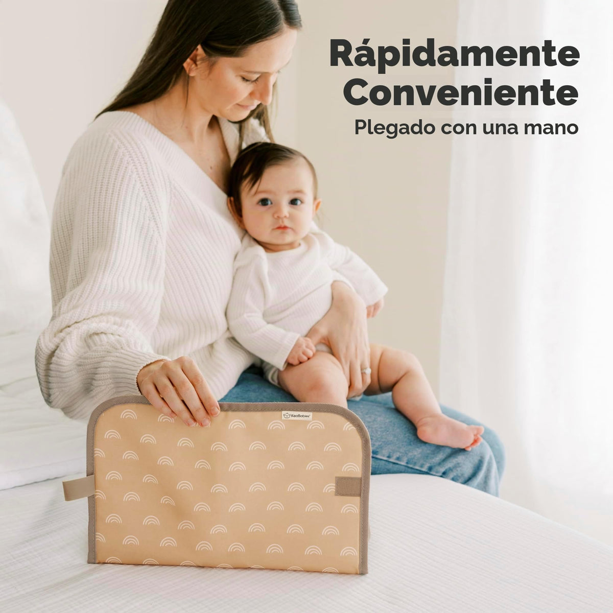 KeaBabies - Cambiador portátil de pañales, fácil de limpiar, plegable e impermeable para bolsa de pañales, compacto, ligero, recién nacido de 25 x 13 pulgadas, bebé, cambiador de bebé esencial de