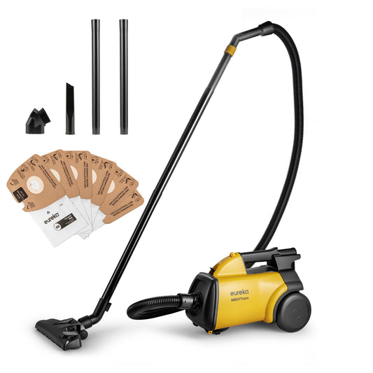 Eureka 3670M Limpiador de recipientes, Ligero y Potente Aspirador para alfombras y Suelos Duros, con 5 Bolsas, Amarillo