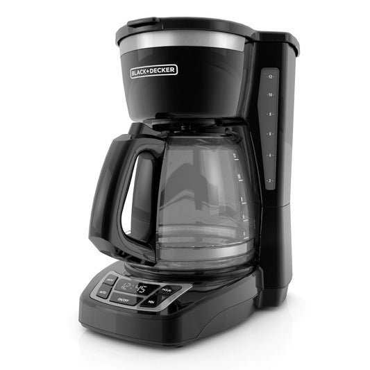 Black & Decker CM1160B - Cafetera programable (12 Tazas, 2 Unidades), Color Negro