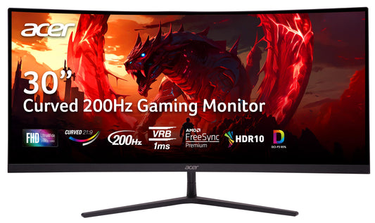 ACER Monitor Gamer Nitro Curvo ED6 29.5" UWFHD 200Hz Panel VA 1ms AMD FreeSync Premium