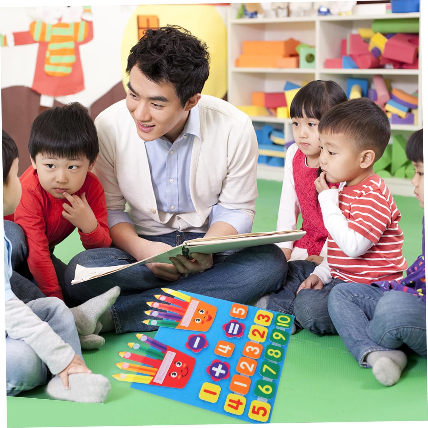 HOOTNEE Educativo De Matemáticas para Niño Niña Juguete De Adición y Sustracción Fieltro para Preescolar para Aprendizaje Cognitivo y Reconocimiento De Números