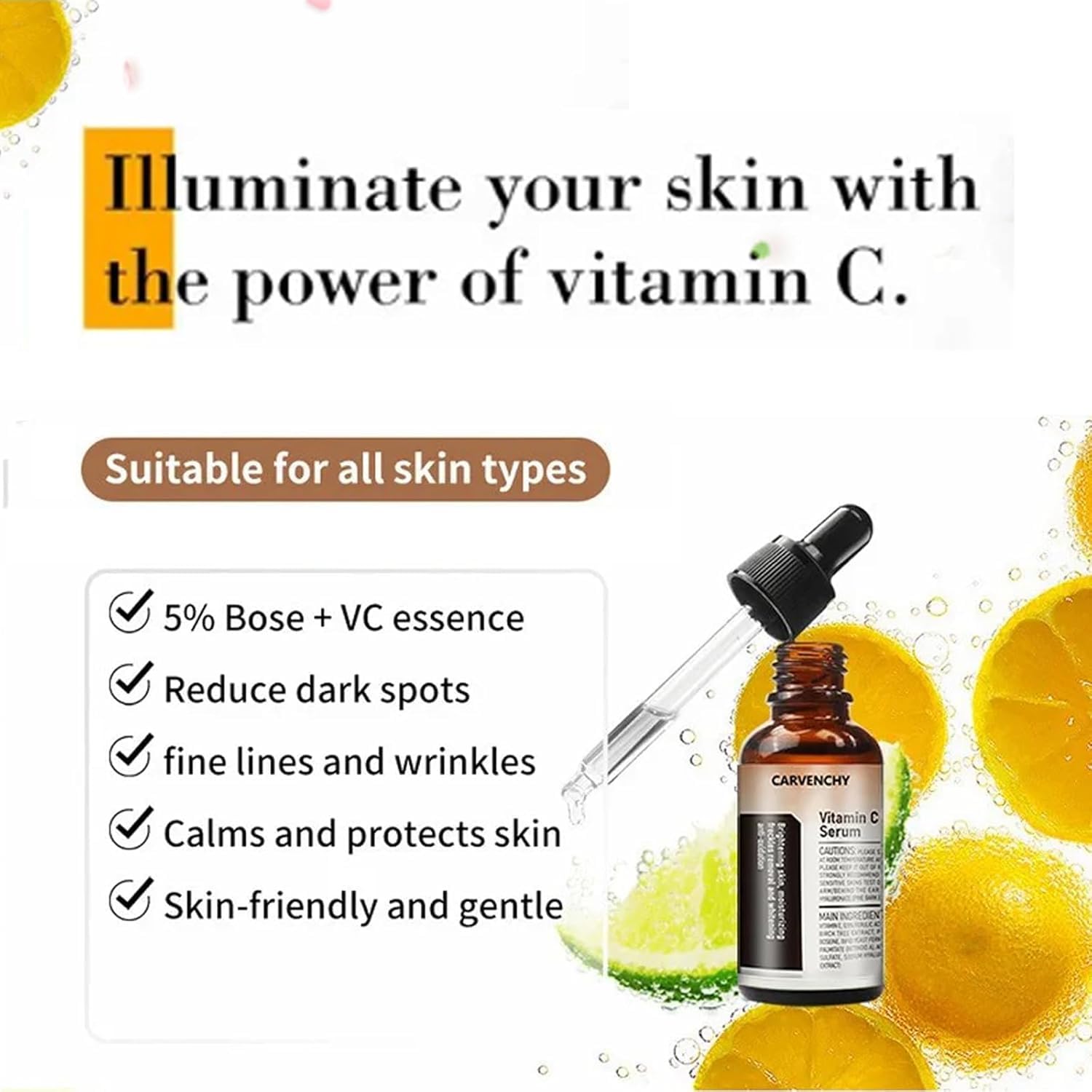 CARVENCHY Vitamin C Facial Serum Essence,Hydration, Skin Moisturized, Anti-Aging (3pcs)