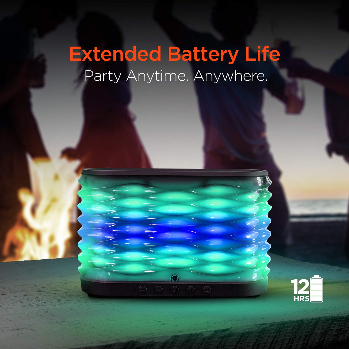 Altavoz Bluetooth Inalámbrico Portátil con Micrófono y Luces LED Impulsadas por Ritmo para Hogar y Exteriores