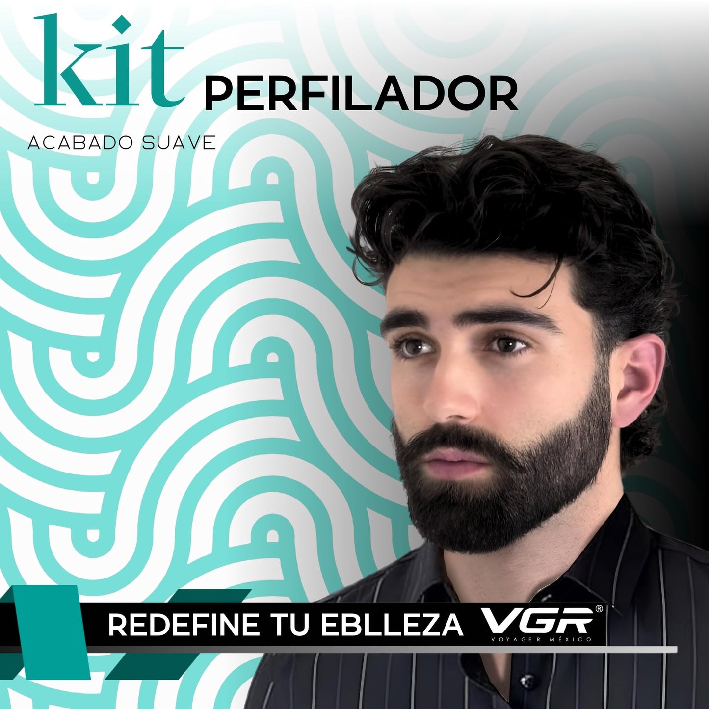 Rasuradora para Hombre Shaver Trimmer VGR V-332, Profesional, Maquina para Cortar Cabello, Barba y Patillas Inalámbrica, Recargable (Dorado)