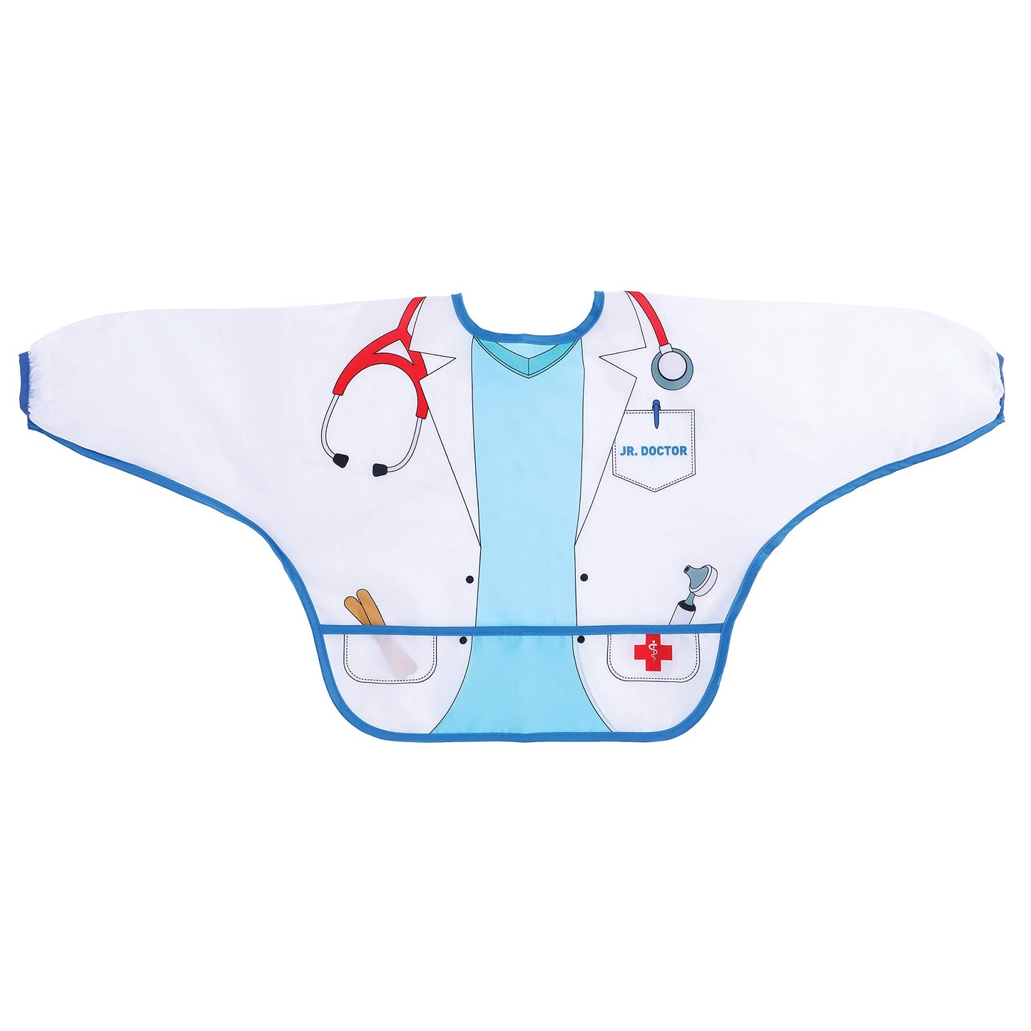 Dreambaby Baberos de personajes: Doctor y Cuidador de Zoológico, 2 piezas, Manga larga, Plástico impermeable fácil de limpiar, con bolsillo, ideal para comer o pintar, niños de 1 a 4 años