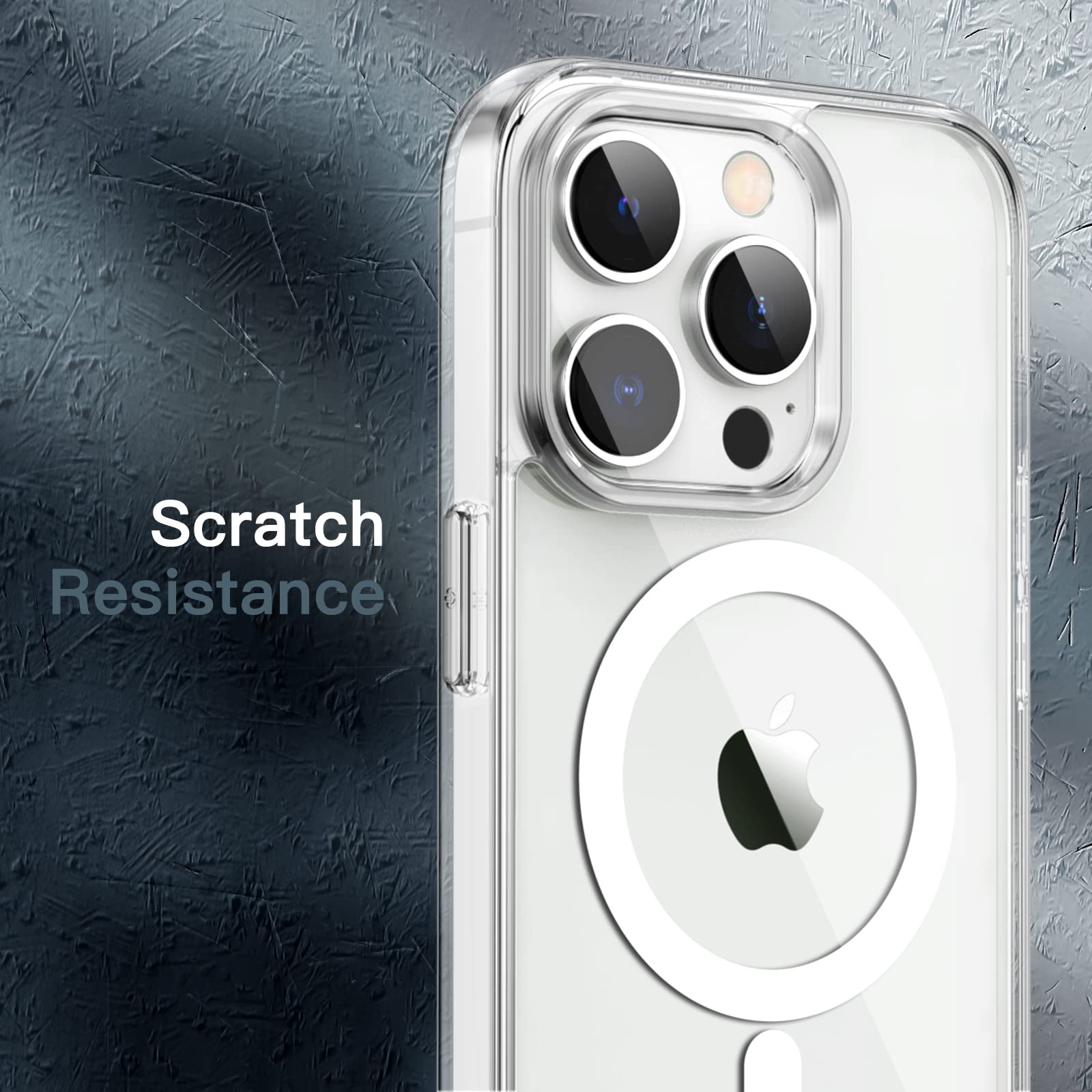JETech Funda Magnética para iPhone 13 Pro 6,1 Pulgadas Compatible con MagSafe Carga Inalámbrica, Carcasa Antigolpes, Parte Trasera Transparente Anti-Arañazos (Transparente)