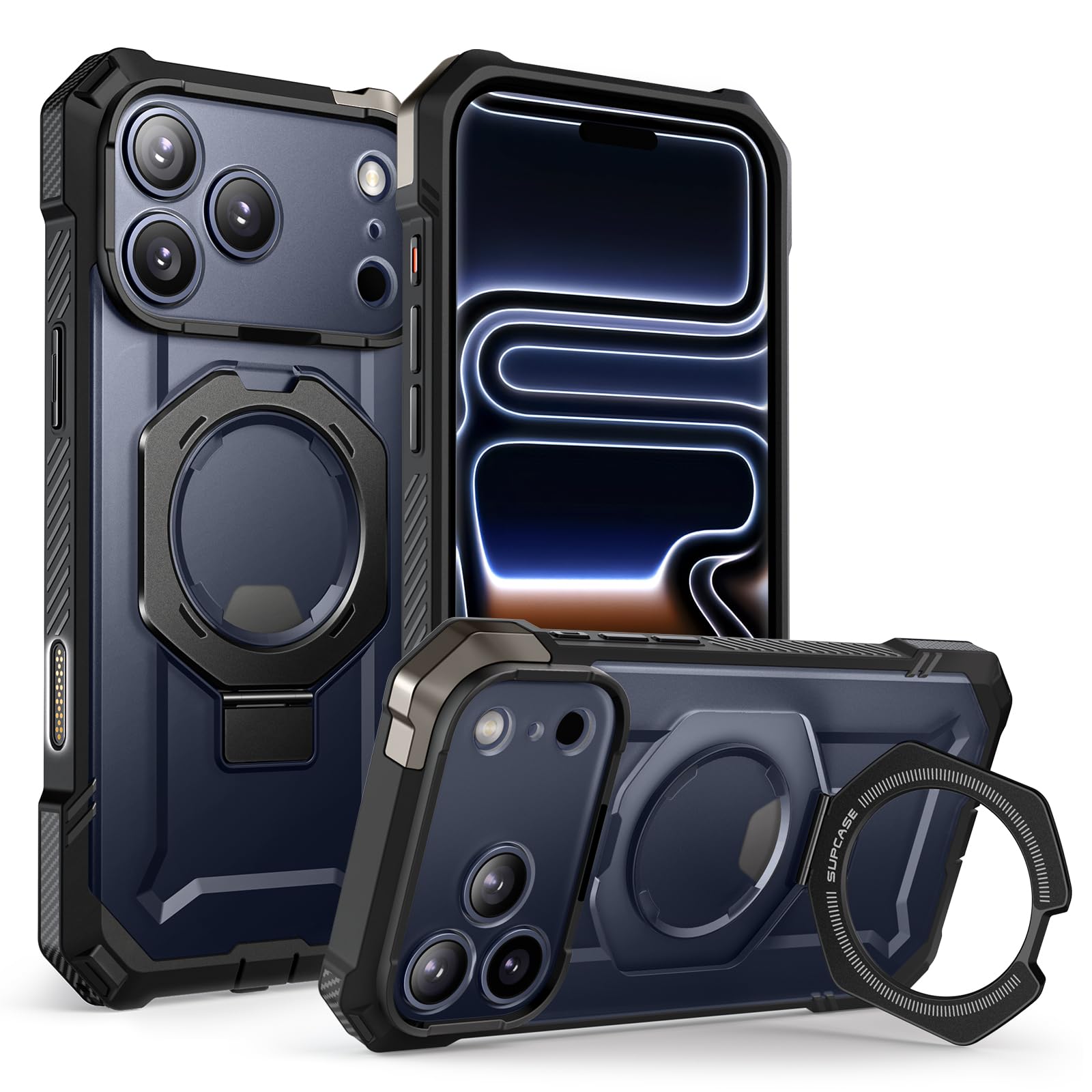SUPCASE Funda Magnética para iPhone 17 Pro Case Compatible con Magsafe [UBGrip] Resistente Carcasa Protectora con Soporte para iPhone 17 Pro - Negro