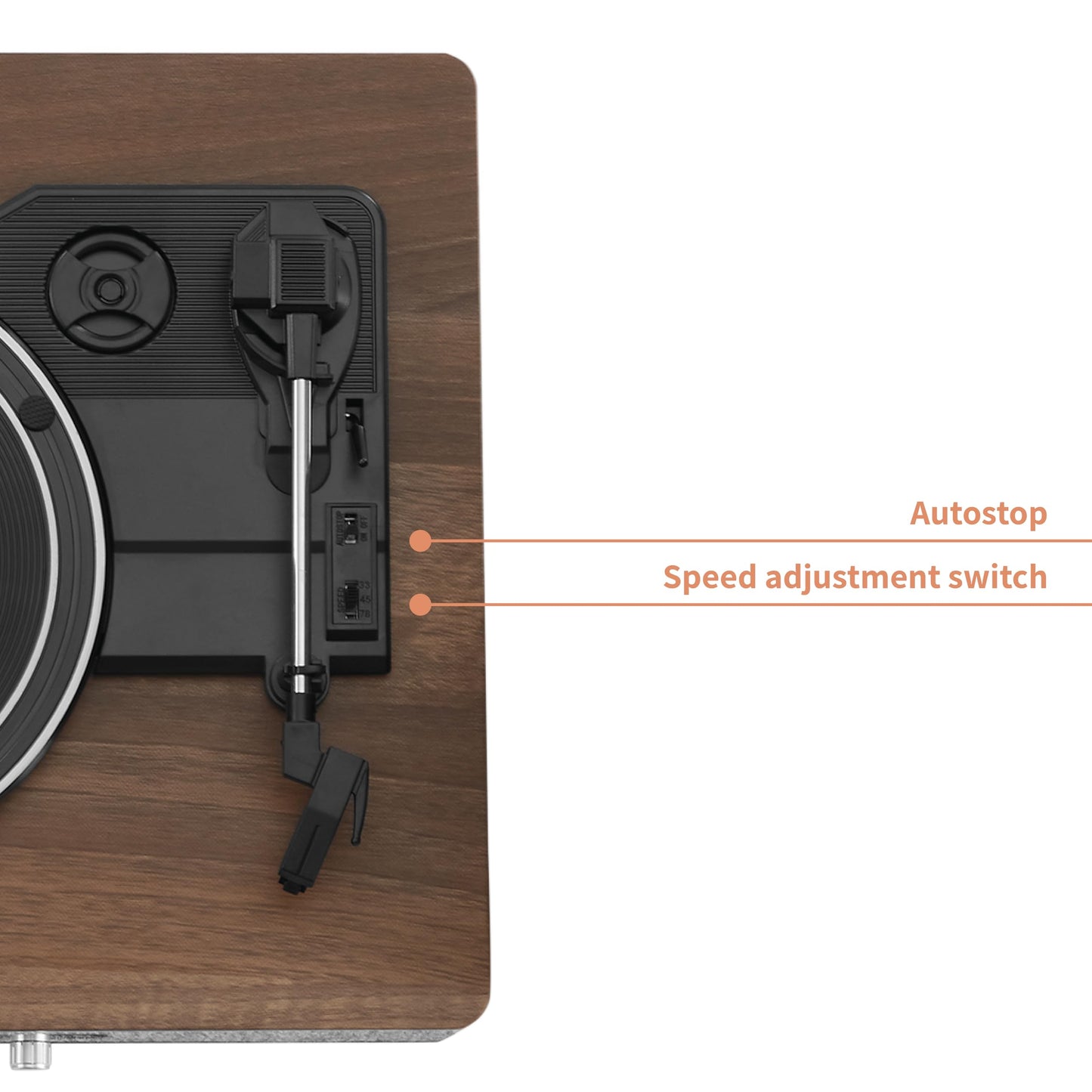 Crosley Aria - Tocadiscos Bluetooth de 3 Velocidades con Altavoces Estéreo Incluidos, Color Gris
