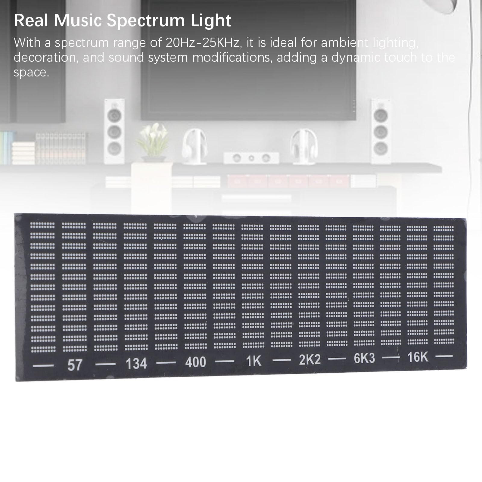 Pantalla Analizadora de Espectro Musical de 20 Hz - 25 KHz para Estudiantes adjunto: Pantalla de Espectro de Audio