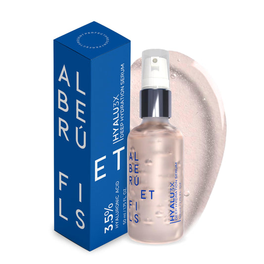 Serum con Acido Hilauronico 3.5% HYALU3X | Gel Hidratante | Envase de Vidrio | Aroma Neutro | Skincare Para Todo Tipo de Piel | Ayuda a Hidratar y Mejorar la Elasticidad | ALBERU ET FILS