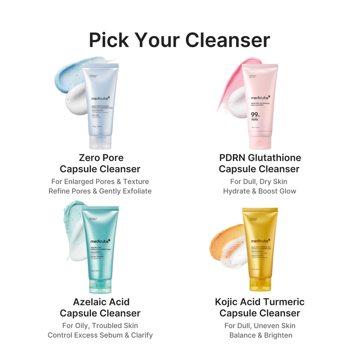 medicube Facial Cleanser PDRN Pink Glutathione Capsule Foam Cleanser | Daily Face Wash for Pore Care, Uneven Skin Tone, Texture | Hydrating & Nourishing Deep Cleansing | Korean Skincare, 4.23 oz