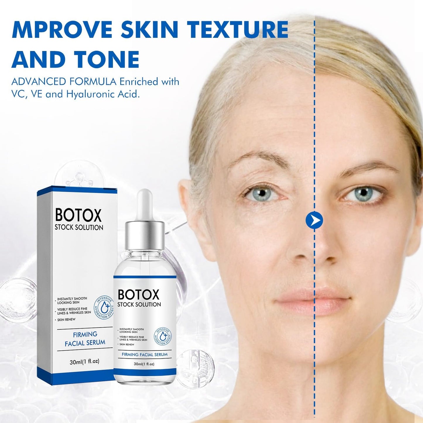 Botox Facial Serum, Botox Anti-aging Serum, Anti-Aging Serum for Women, Liquid Botox for Reduce Fine Lines, Wrinkles, Plump Skin (3 PCS)