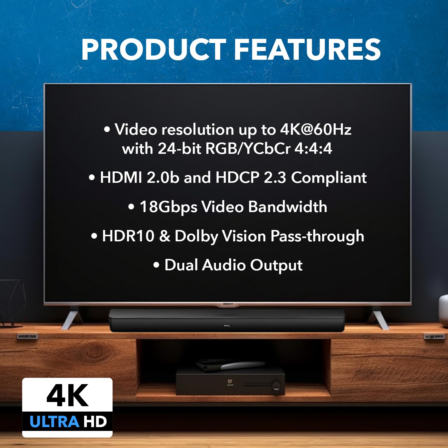 OREI eARC 4K 60Hz Extractor de audio, extraer Dolby Atmos Convert Barra de sonido 18G HDMI 2.0 ARC Soporte HDCP 2.2 Dolby Digital/DTS Passthrough CEC, HDR, Dolby Vision, HDR10 Soporte para Sonos Bose