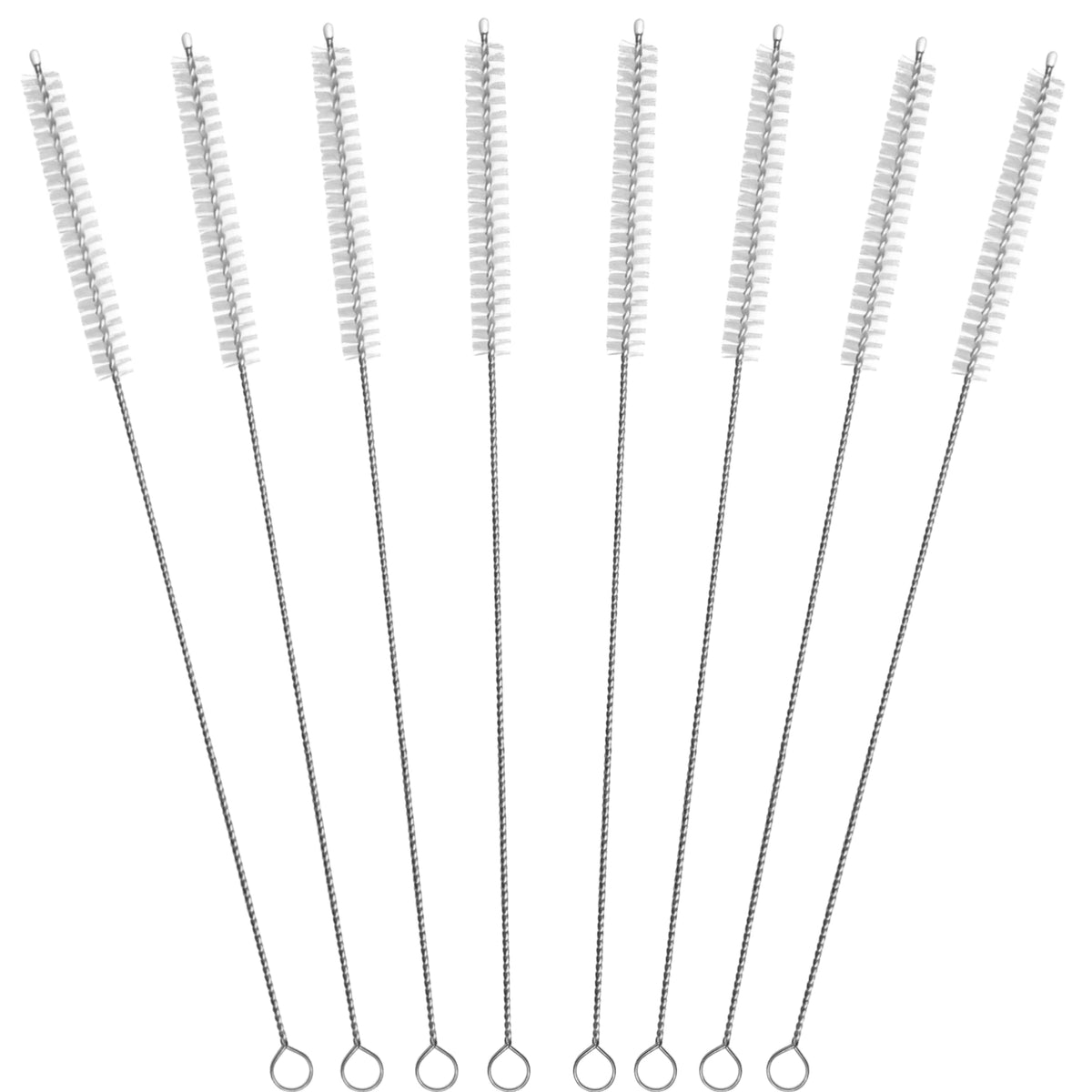 CIDYAUST - cepillo para polvo limpiador de pajitas extra largo de 14 pulgadas, 8 piezas de cepillo para polvo extra largo con mango de acero inoxidable 304, limpiador de tubos extra largo para botella