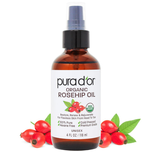 Pura D'or Organic Rosehip Seed Oil, 4 Ounce