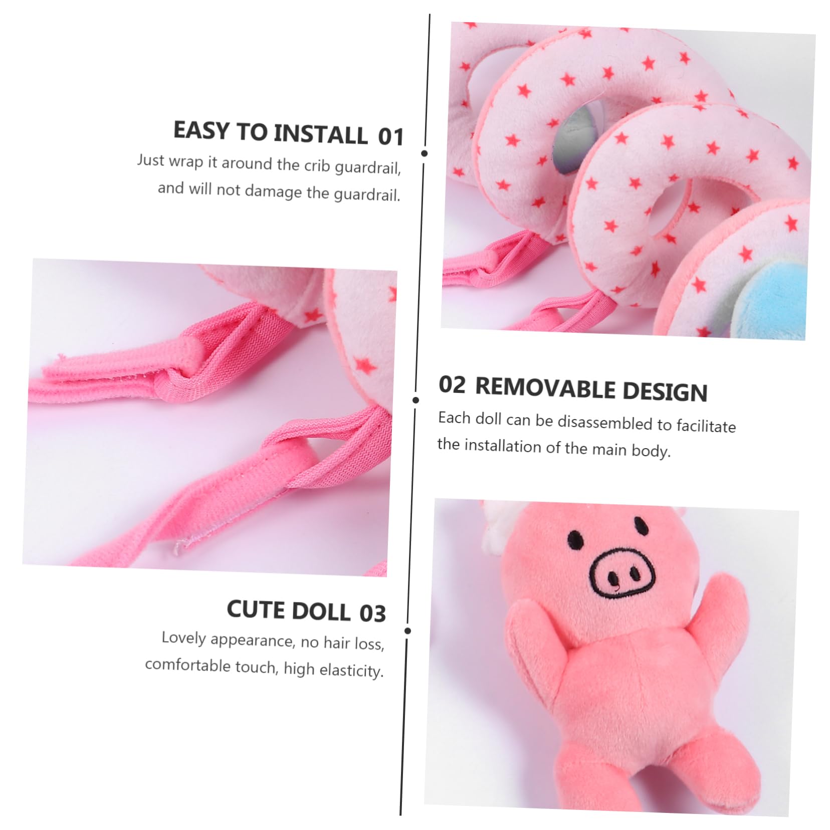 FAVOMOTO Juguete Colgante Cuna Alrededor Juguetes Infantiles Peluche Juguetes de Cama para Bebe Cochecito Juguetes Colgando Cochecito de Juguete Carretilla Colgante bebé Felpa Corta Rosa