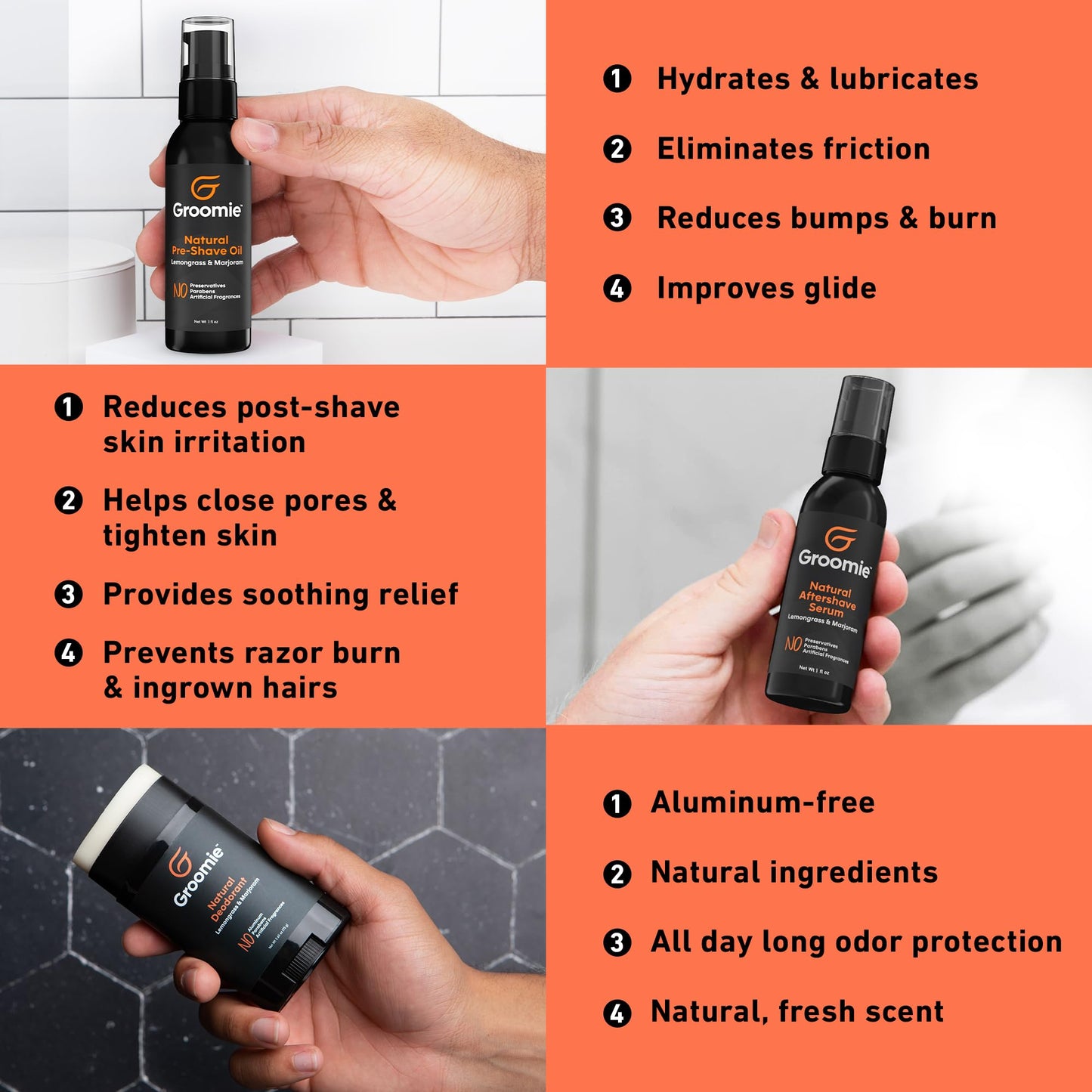Groomie- Paquete de cuidado masculino: afeitadora eléctrica de cabeza BaldiePro para hombres calvos. Incluye estuche de viaje y cargador.