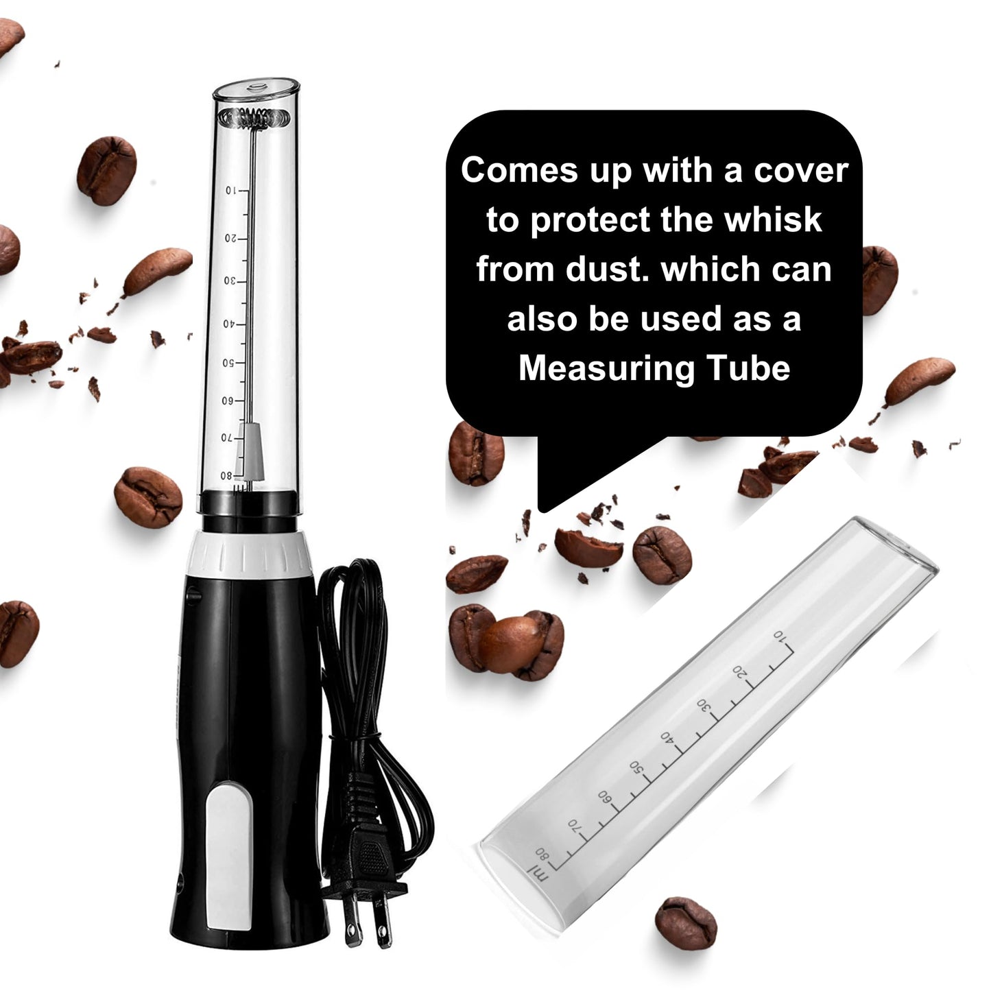 Espumador de Leche Eléctrico K-Brands con Cable Mezclador Potente para Café y Capuchino