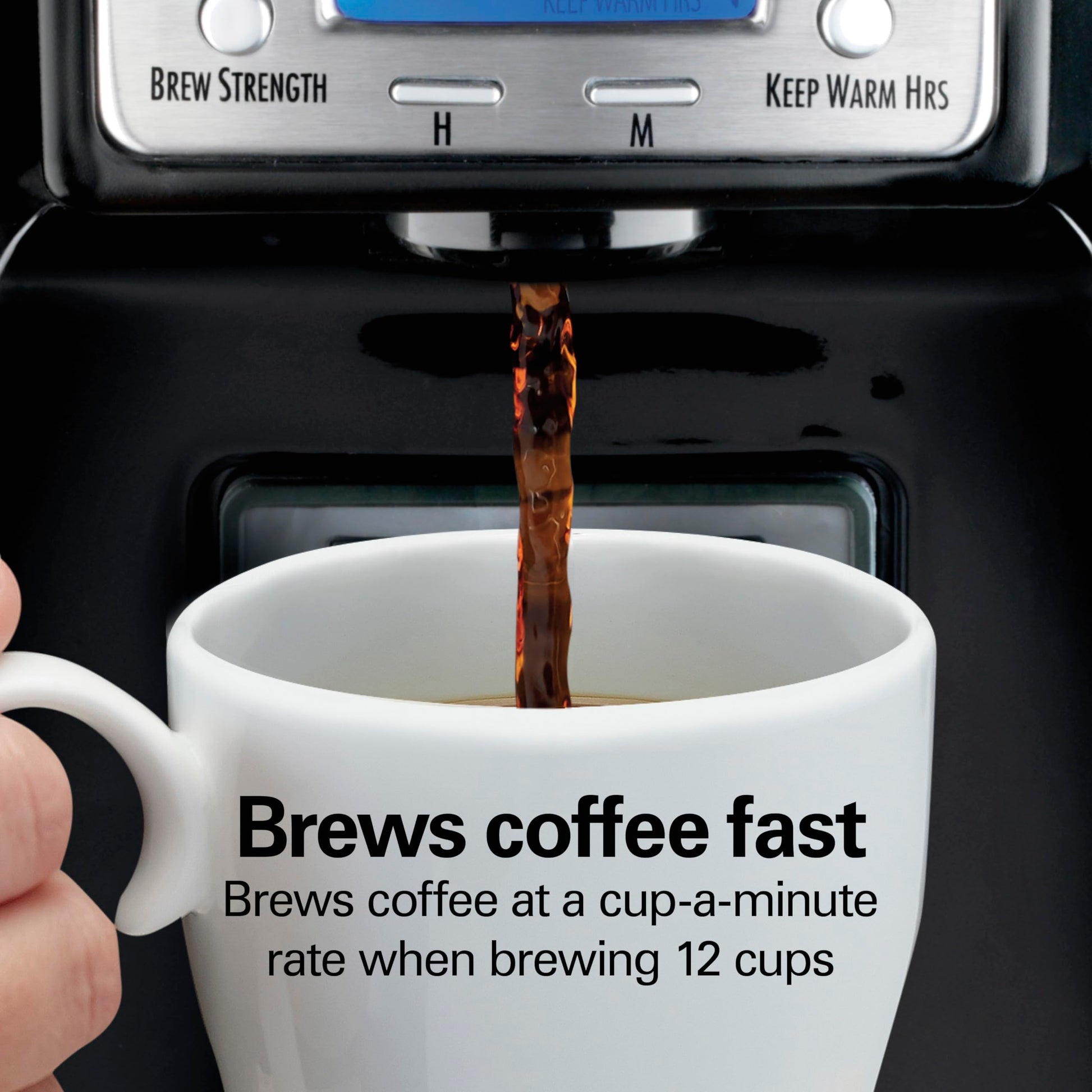 Hamilton Beach brewstation 47380 dispensador de 10 tazas cafetera, Negro, 12 tazas, 1