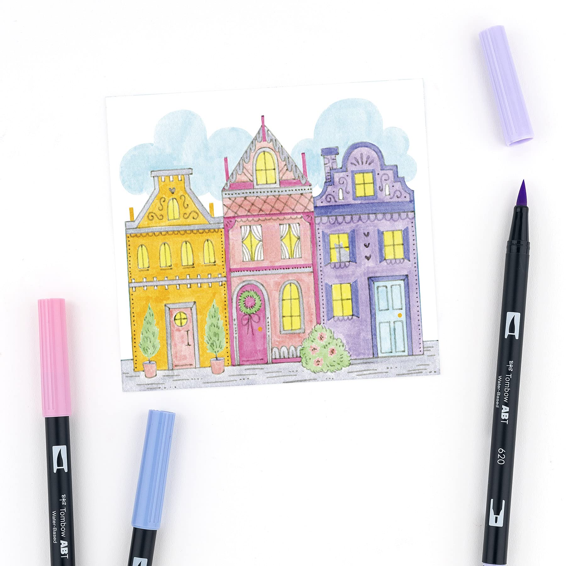 Marcadores Artísticos de Doble Pincel Tombow Pastel Art Deco Brillantes Paquete de 10