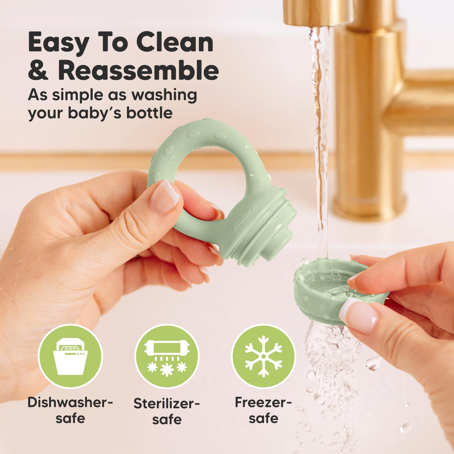 Lil'Prep - Pack de 2 alimentadores para bebés (Soft Fern)