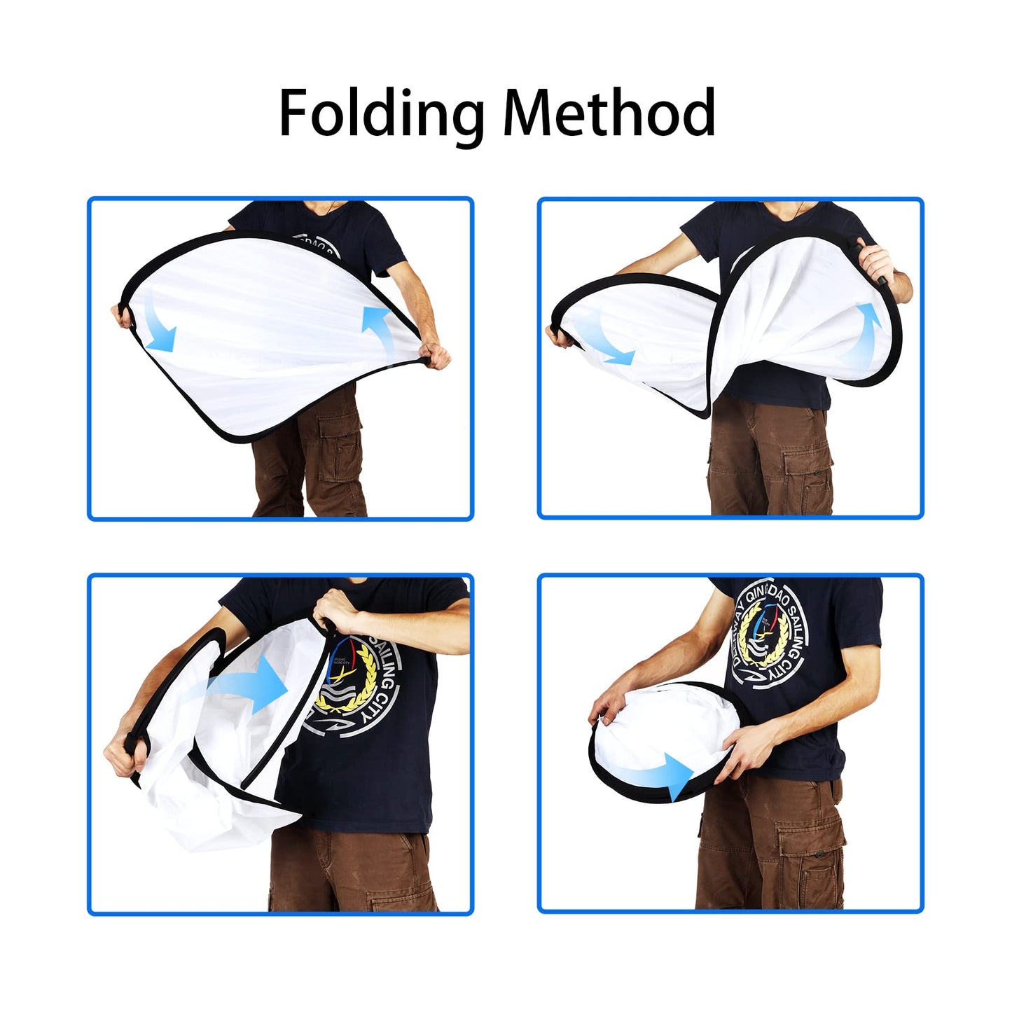 Selens Reflector de fotografía de 43 pulgadas (110 cm), reflector de luz plegable con funda de transporte, reflector 5 en 1 para iluminación de estudio fotográfico, translúcido, plateado, dorado, blanco y negro