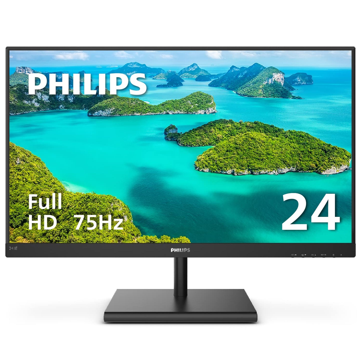 PHILIPS 241E1S Monitor sin Marco de 24 Pulgadas, 1920 x 1080 Full HD IPS, 106% sRGB, 75Hz, FreeSync, VESA.