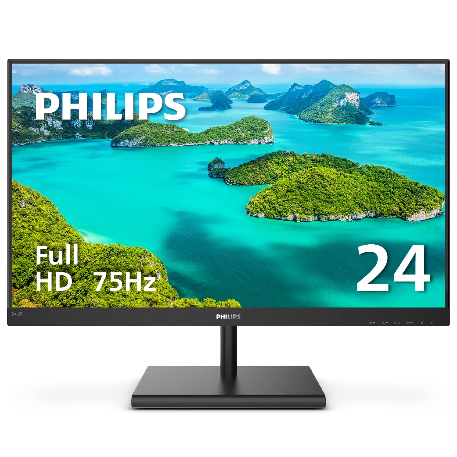 PHILIPS 241E1S Monitor sin Marco de 24 Pulgadas, 1920 x 1080 Full HD IPS, 106% sRGB, 75Hz, FreeSync, VESA.