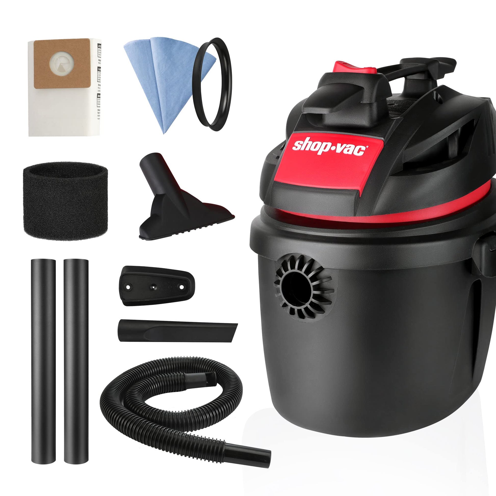 Aspiradora Compacta Shop-Vac en Soporte de Pared con Accesorios Multifuncionales