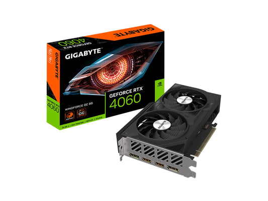 GIGABYTE Tarjeta de Video WindForce GeForce RTX4060 OC 8GB Dual Fan GDDR6 PCIe 4.0 2xHDMI 2xDP